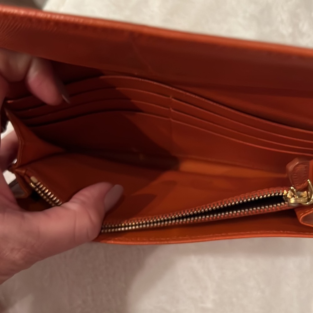 Authentic Orange Prada Wallet - Picture 13 of 16